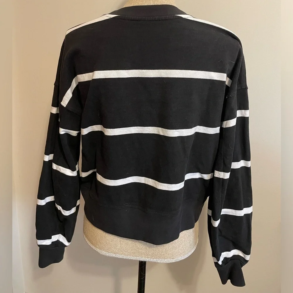 LULULEMON- Perfectly Oversized Cropped Crew *Stripe - Picture 4 of 5